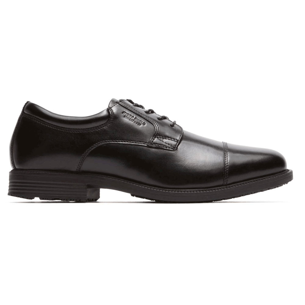 Rockport Mens Essential Details Waterproof Cap Toe - Dress Shoes Black - WQA023649